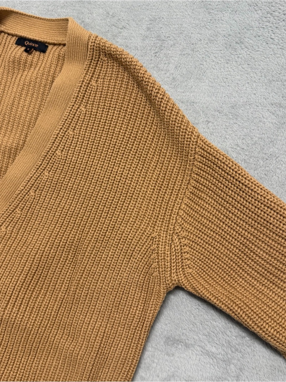 Quince 100% Organic Cotton Oversized Boyfriend Cardigan Fisherman Womens Small - Picture 3 of 11